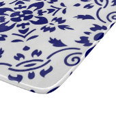 Midnight Bloom Classic Blue Floral Mosaic カッティングボード (角)