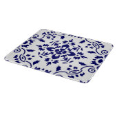 Midnight Bloom Classic Blue Floral Mosaic カッティングボード (角)