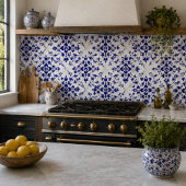 Midnight Bloom Classic Blue Floral Mosaic タイル