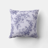 Midnight Bloom Elegant Purple Floral Throw Pillow クッション (裏面)