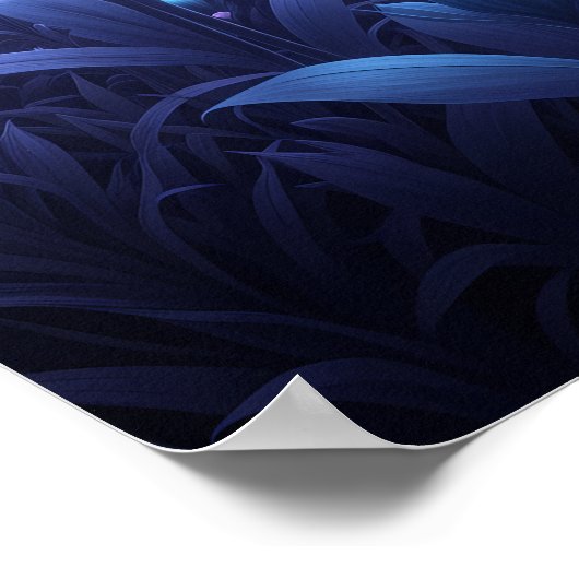 Midnight Bloom Field under Glowing Cosmic Sky ポスター (角)