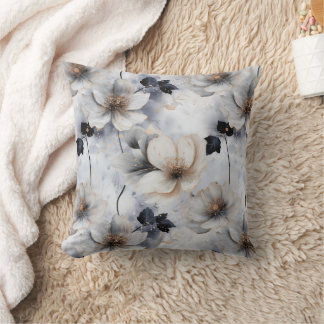 Midnight Bloom Floral Duvet Cover – Elegant  クッション