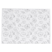 Midnight Bloom Line Art ラージペーパーバッグ (裏面)