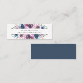 Midnight Blooms | ウェディングサイトRSVPカード スキニー名刺 (正面/裏面)