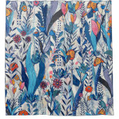 Midnight Bloomscape シャワーカーテン (正面)