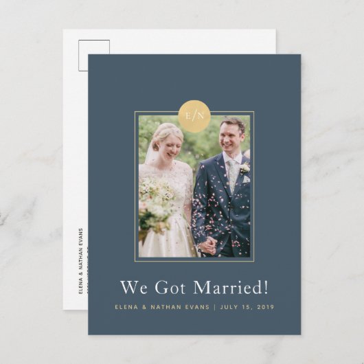 Midnight Blueの結婚発表写真はがき 案内ポストカード (正面/裏面)