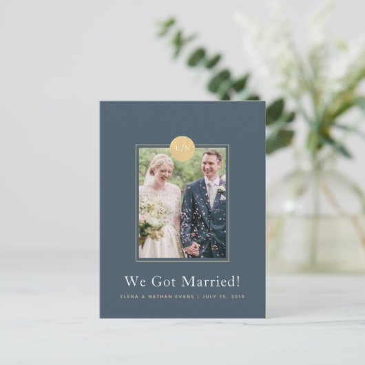 Midnight Blueの結婚発表写真はがき 案内ポストカード (スタンド正面)