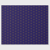 Midnight Blue and Gold Star Wrapping Paper ラッピングペーパー (フラット)