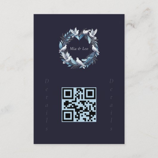Midnight Blue and Wreath / Boda Azul y Corona エンクロージャーカード (正面)