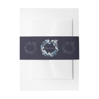 Midnight Blue and Wreath / Boda Azul y Corona 招待状ベリーバンド