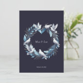 Midnight Blue and Wreath / Boda Azul y Corona 招待状 (スタンド正面)