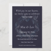 Midnight Blue and Wreath / Boda Azul y Corona 招待状 (裏面)