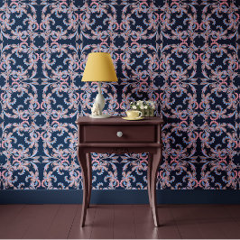 Midnight Blue Baroque Ornamental Design 壁紙