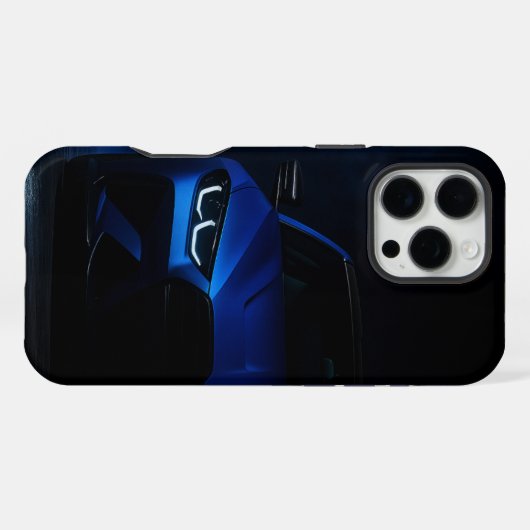 Midnight Blue Beast – Sport Car Street Case iPhoneケース (裏面横)