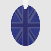 Midnight Blue Calm Have 保 Your Text Union Jack オーナメント (裏面)