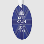 Midnight Blue Calm Have 保 Your Text Union Jack オーナメント (正面)