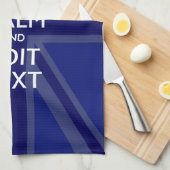 Midnight Blue Calm Have 保 Your Text Union Jack キッチンタオル (四つ折り)