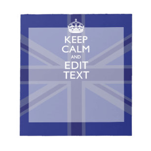 Midnight Blue Calm Have 保 Your Text Union Jack ノートパッド