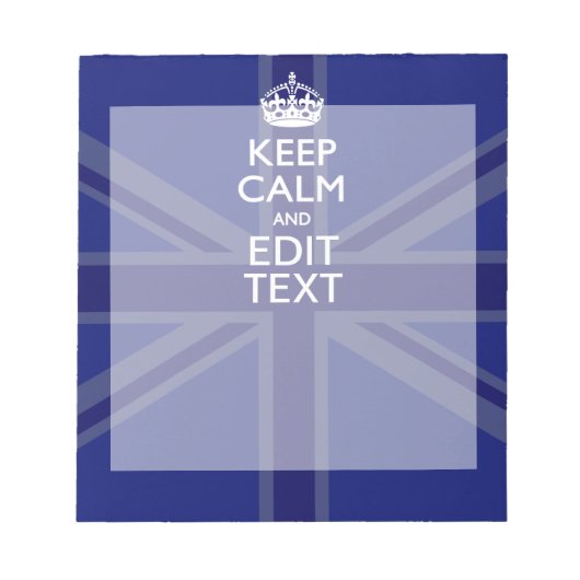 Midnight Blue Calm Have 保 Your Text Union Jack ノートパッド (正面)