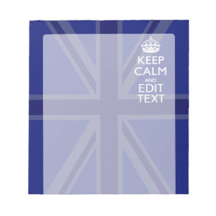 Midnight Blue Calm Have 保 Your Text Union Jack ノートパッド