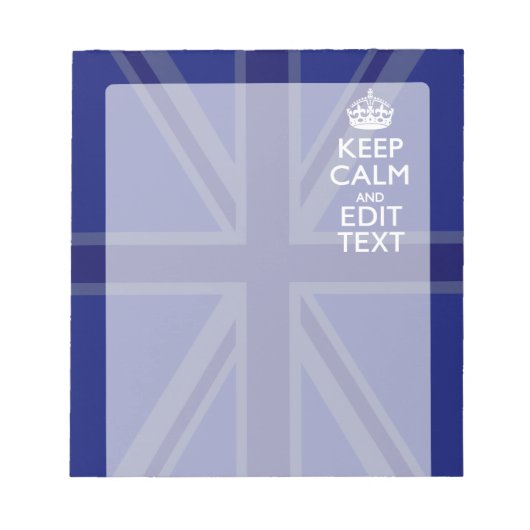 Midnight Blue Calm Have 保 Your Text Union Jack ノートパッド (正面)