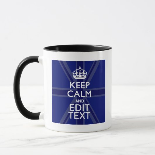 Midnight Blue Calm Have 保 Your Text Union Jack マグカップ (左)