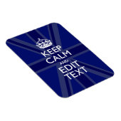 Midnight Blue Calm Have 保 Your Text Union Jack マグネット (右側)