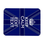 Midnight Blue Calm Have 保 Your Text Union Jack マグネット (横)