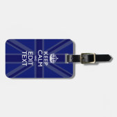 Midnight Blue Calm Have 保 Your Text Union Jack ラゲッジタグ (正面横)