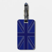 Midnight Blue Calm Have 保 Your Text Union Jack ラゲッジタグ (裏面縦)
