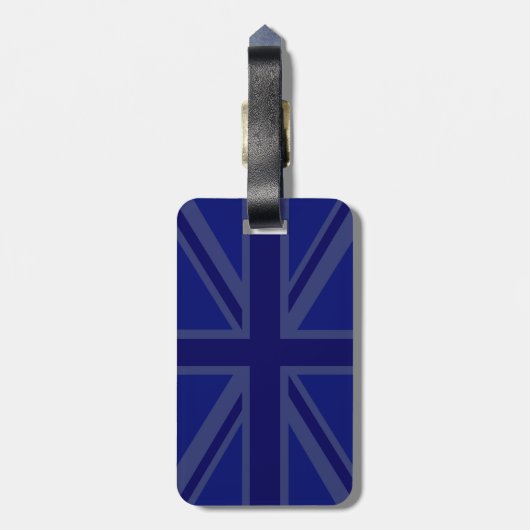 Midnight Blue Calm Have 保 Your Text Union Jack ラゲッジタグ (裏面縦)