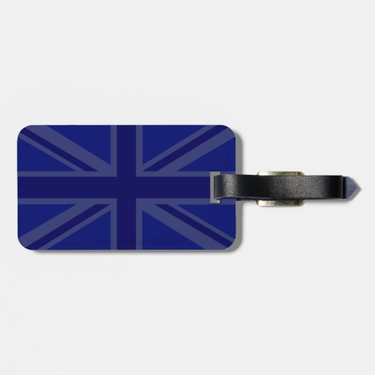 Midnight Blue Calm Have 保 Your Text Union Jack ラゲッジタグ (裏面横)