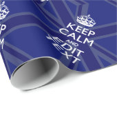 Midnight Blue Calm Have 保 Your Text Union Jack ラッピングペーパー (ロールコーナー)