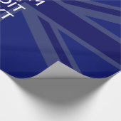 Midnight Blue Calm Have 保 Your Text Union Jack ラッピングペーパー (角)