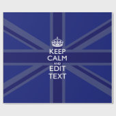 Midnight Blue Calm Have 保 Your Text Union Jack ラッピングペーパー (フラット)