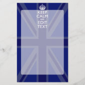Midnight Blue Calm Have 保 Your Text Union Jack 便箋 (正面)