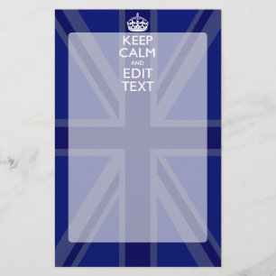 Midnight Blue Calm Have 保 Your Text Union Jack 便箋