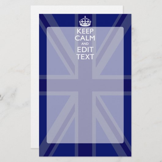 Midnight Blue Calm Have 保 Your Text Union Jack 便箋 (正面/裏面)