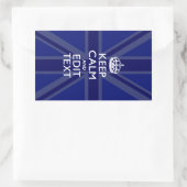 Midnight Blue Calm Have 保 Your Text Union Jack 長方形シール (バッグ)