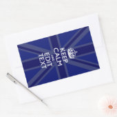 Midnight Blue Calm Have 保 Your Text Union Jack 長方形シール (封筒)
