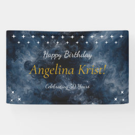 Midnight Blue Celestial Birthday Party Banner 横断幕