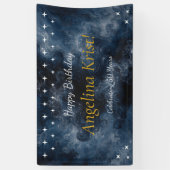 Midnight Blue Celestial Birthday Party Banner 横断幕 (縦)