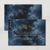 Midnight Blue Celestial Birthday Thank You Card サンキューカード (正面/裏面)