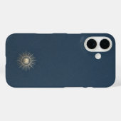 Midnight Blue&Champagne Gold Celestial Sun Luxury Case-Mate iPhoneケース (裏面 (横))