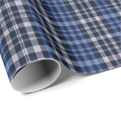 Midnight Blue Check Plaid ラッピングペーパー (ロールコーナー)