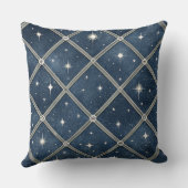 Midnight Blue Diamond Lattice - Starry Night クッション (裏面)