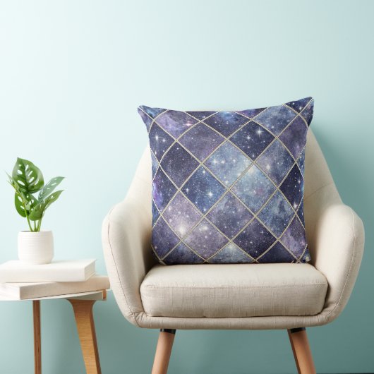 Midnight Blue Diamond Lattice - Starry Night (2) クッション (椅子)