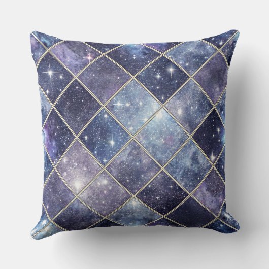 Midnight Blue Diamond Lattice - Starry Night (2) クッション (裏面)