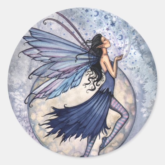 Midnight Blue Fairy Stickers by Molly Harrison ラウンドシール (正面)