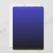 Midnight Blue & Gold ウェディングインビテーション – エレガント 招待状 (裏面)
